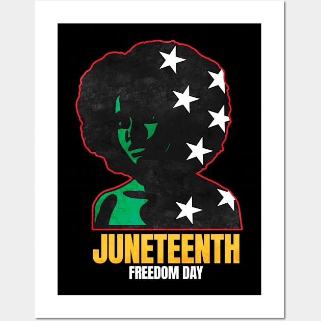 Afro American Female With Stras Freedom Day Juneteenth Wall Art by SinBle